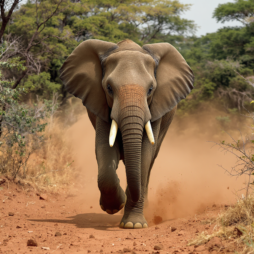Elephants Running