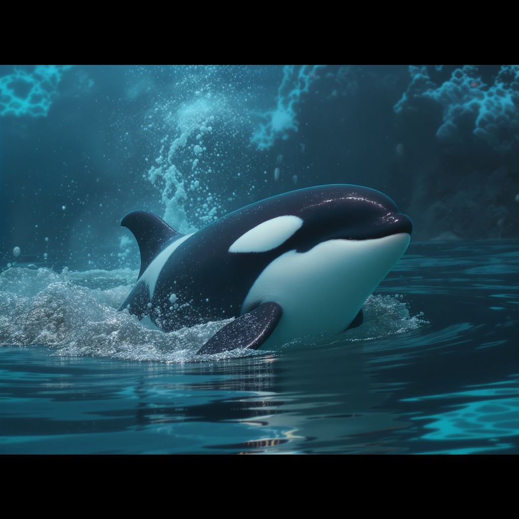 Orcas Looking Around