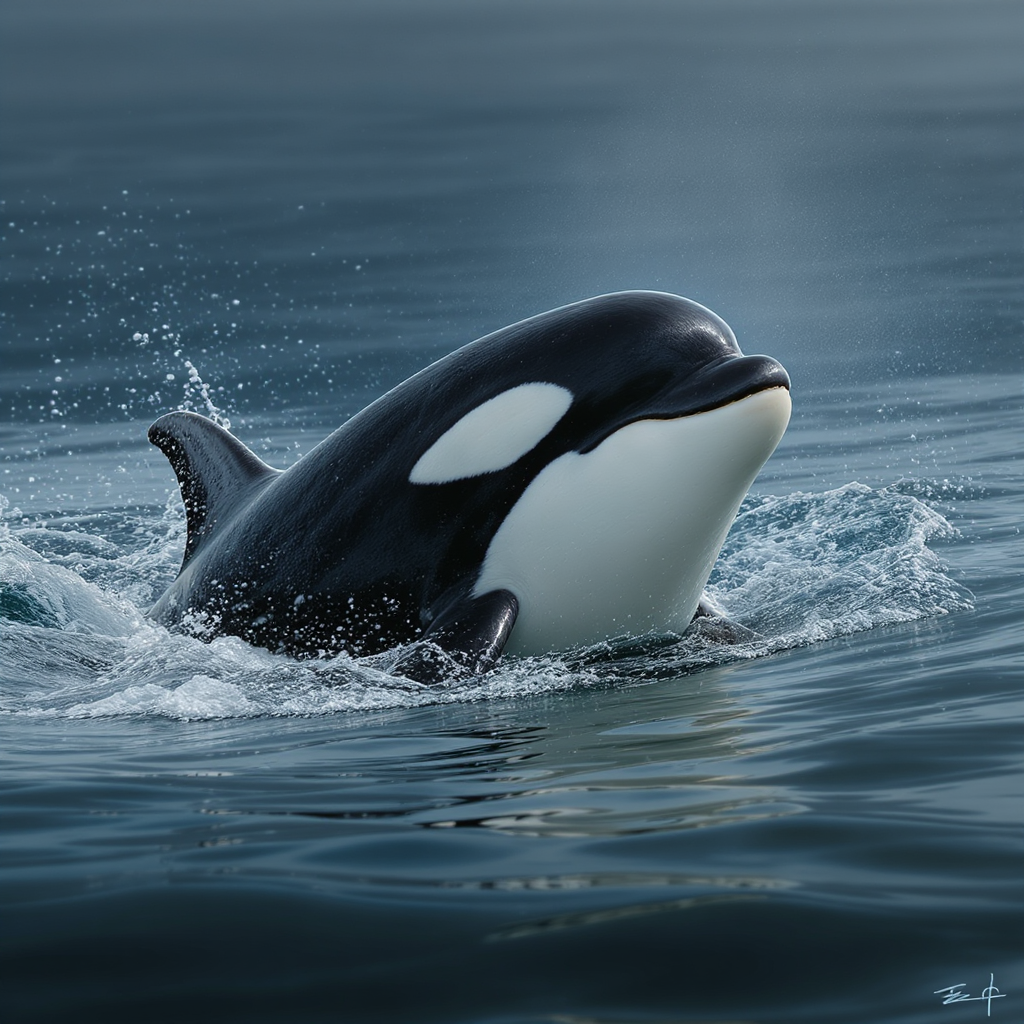 Orcas Looking Around