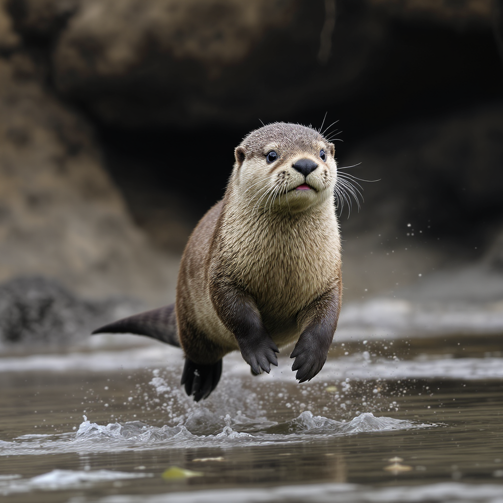 Sea Otters Running